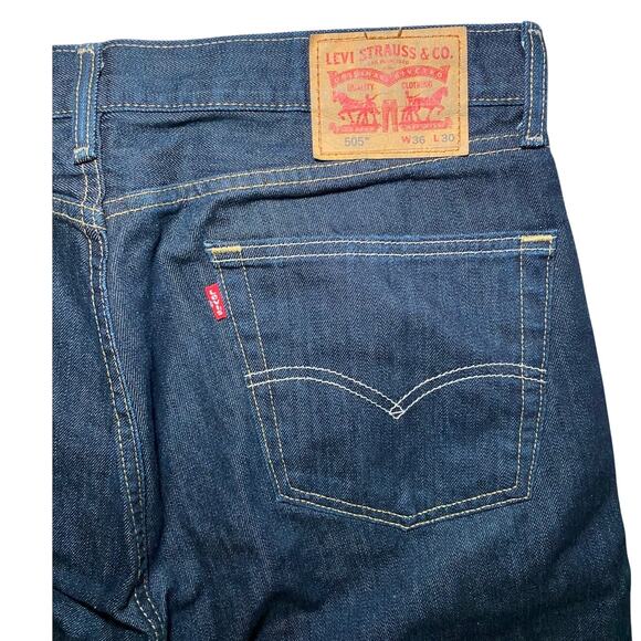 Mens Levi's 505 dark wash - Picture 7 of 11